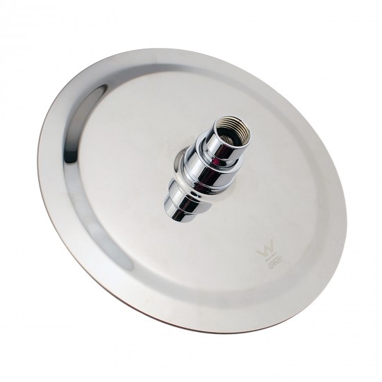 8 inch Right Angle Round Chrome Twin Shower Set Top Inlet